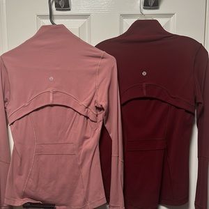 2 lululemon luon define jackets — pink and burgandy